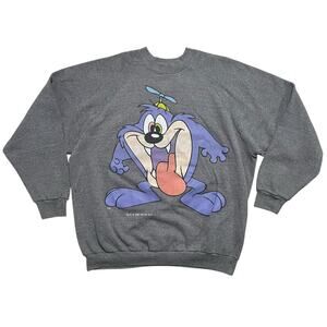 Vintage 1993 Warner Bros Dizzy Devil Tiny Toons Cartoon Pullover Sweater -‎ OS